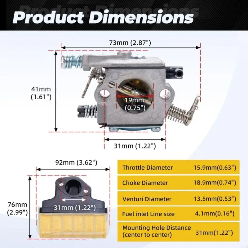conjunto-carburador-consistente-multiplo-para-motosserra-ms230-inclui-tomada-oleo-carvao-e-conjunto-filtro-ar