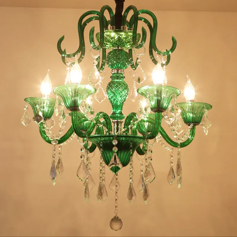 Decor Green Chandelier led lights for home Bar led glass chandelier glass candelabra Cafe lighting Lamp wedding lighting