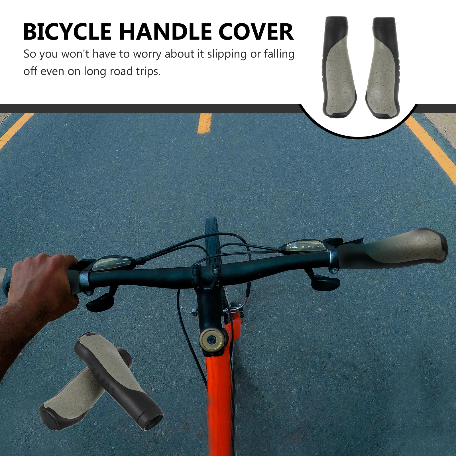 

2 pcs Bike Handlebar Grips Replacement Ergonomic Shockproof Rubber Bicycle Handle Grips Non-Slip For Road Mountain Bikes