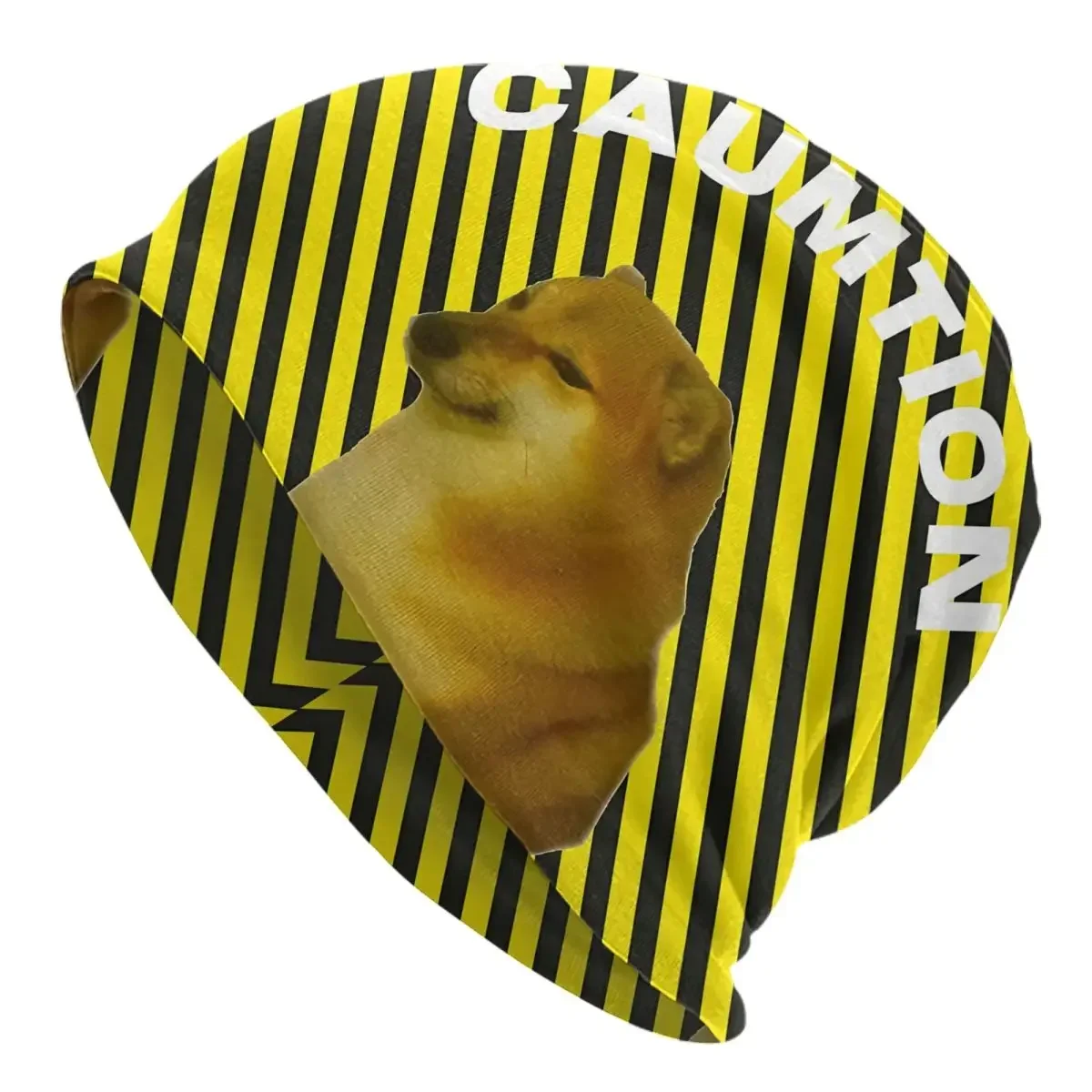 Caution Cheems Balltze Cheems Dog Doge Meme Beanies Caps Hat Fashion Bonnet Hats Men