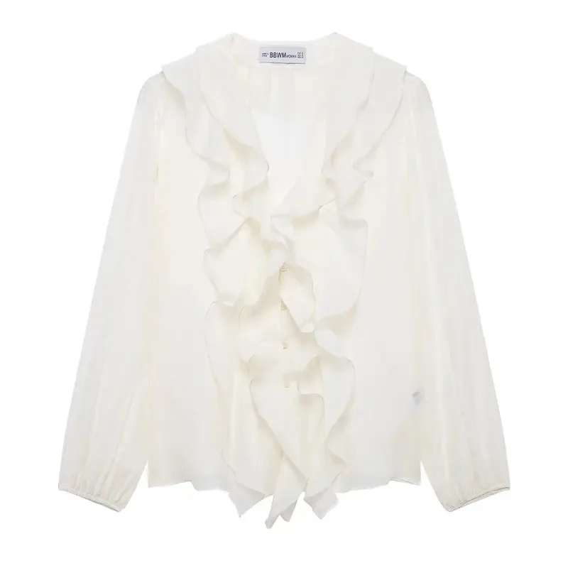 Women's Casual Red V Neck Long Sleeve Shirt Solid Color Spring Summer Office Top Fashionable New Style for Ladies