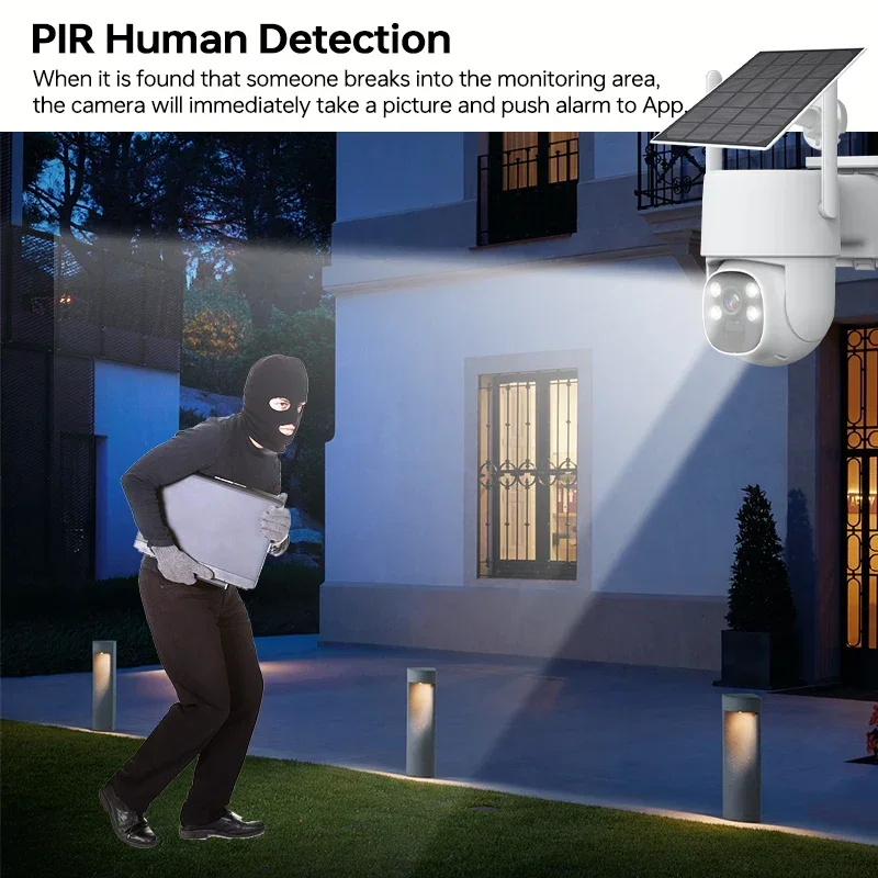 10.1 بوصة 4CH EseeCloud الشمسية اللاسلكية طقم NVR 4MP CCTV مراقبة نظام الكاميرا الأمنية الشمسية WIFI كاميرا طقم NVR