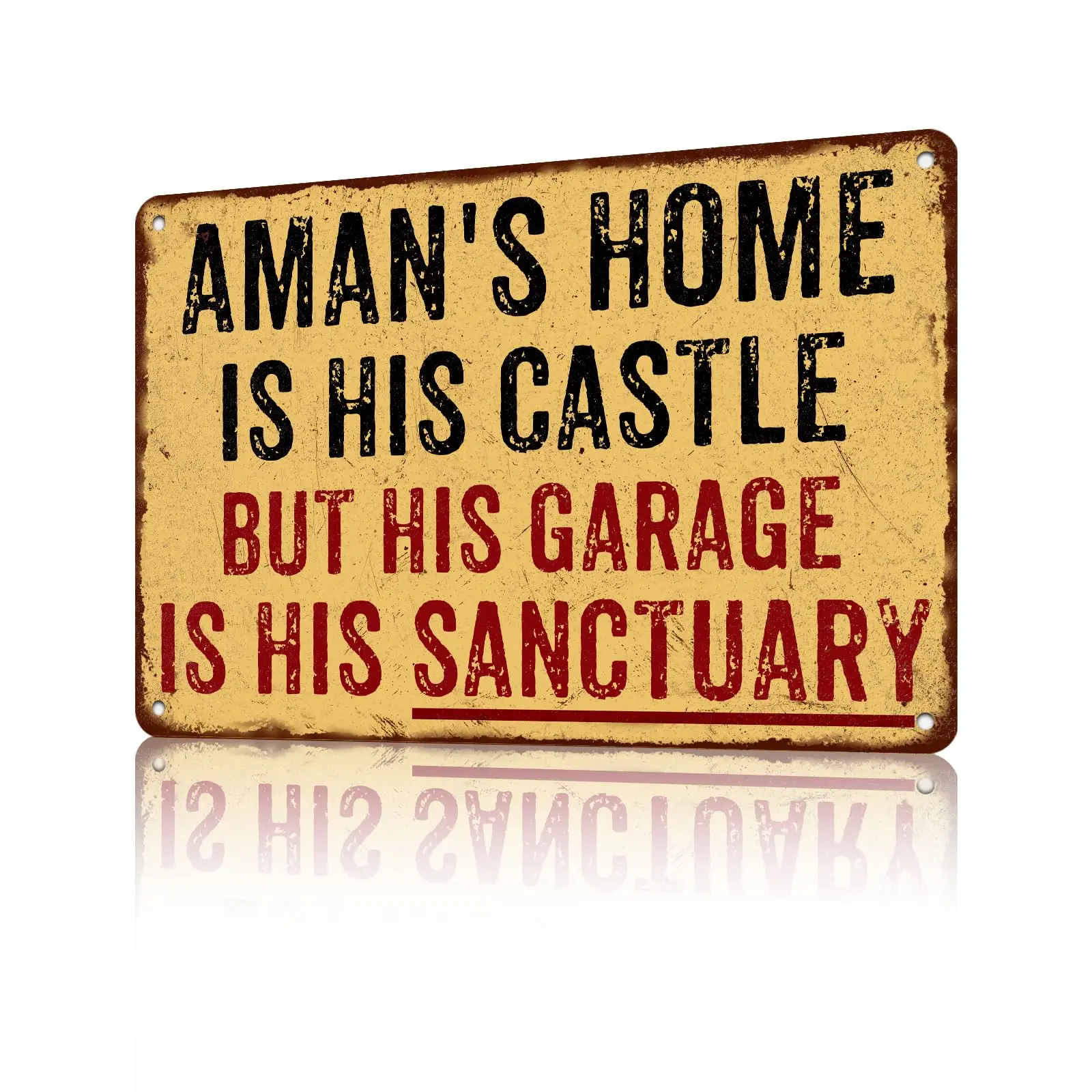 Man Cave Wall Decor Garage Metal Tin Sign Accessories For Men A Mans Home Is His Castle But His Garage Is His Sanctuary Metal Ti