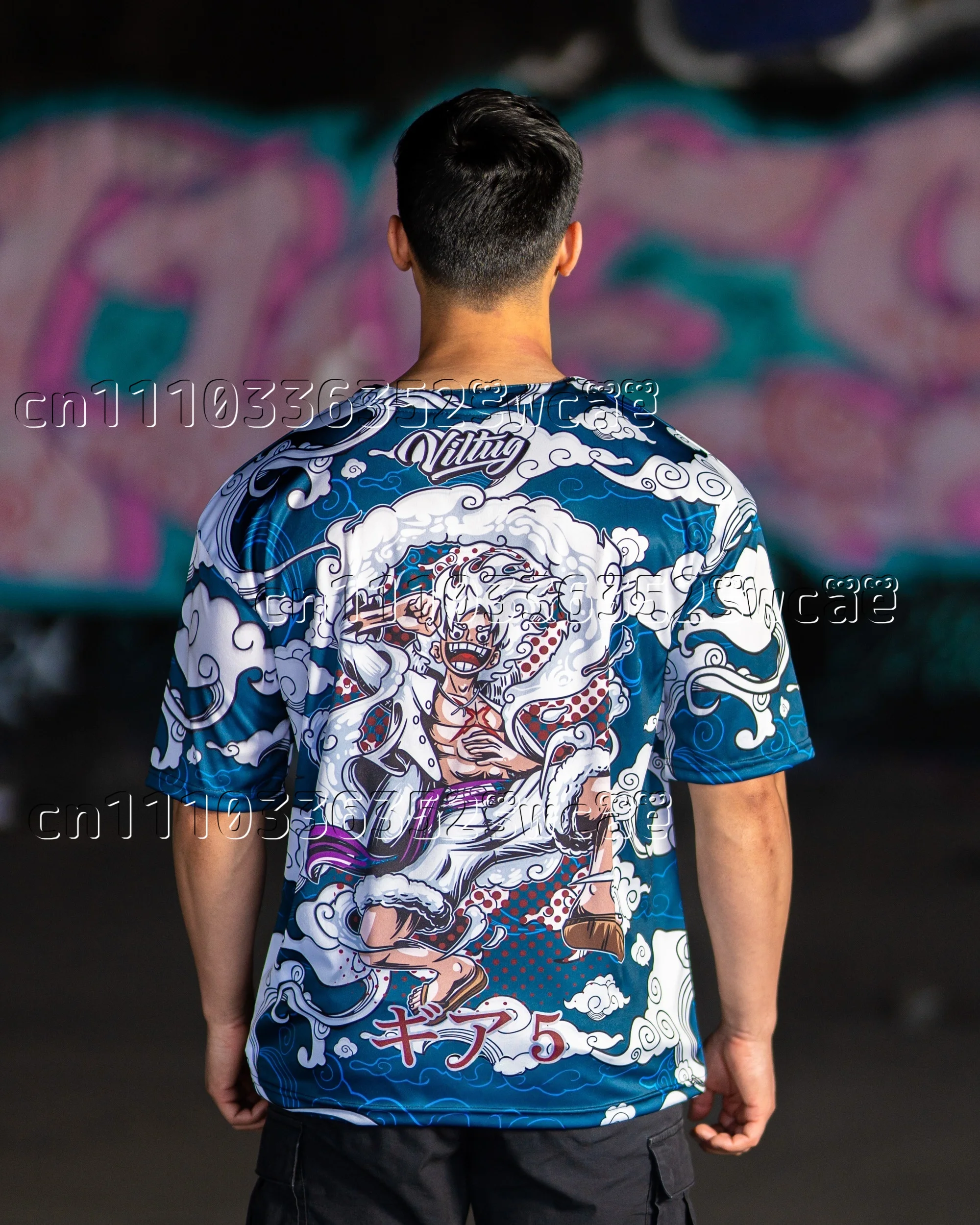 

Popular Anime Luffy Battle Style Theme Training Shirt Summer Fashion Large T-shirt Suitable for The Whole Family Same Style