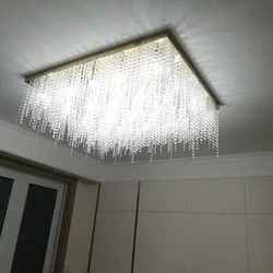 Luxury Gold round Crystal LED Chandelier Square Design Crystal Pendant Lamp for Living Room Bedroom Home Decor Ceiling Light