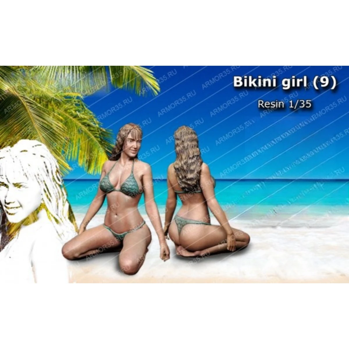 1/35 resin soldier model GK - Beach girl, unassembled and unpainted DIY kit 1132C