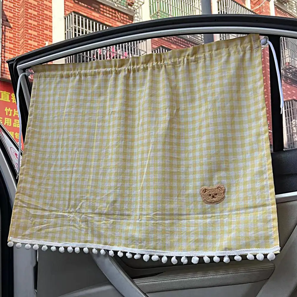 Practical Car Curtain Portable Car Sun Curtain Evenly Dyed Universal Anti-shrink Car Sunshade  Soft