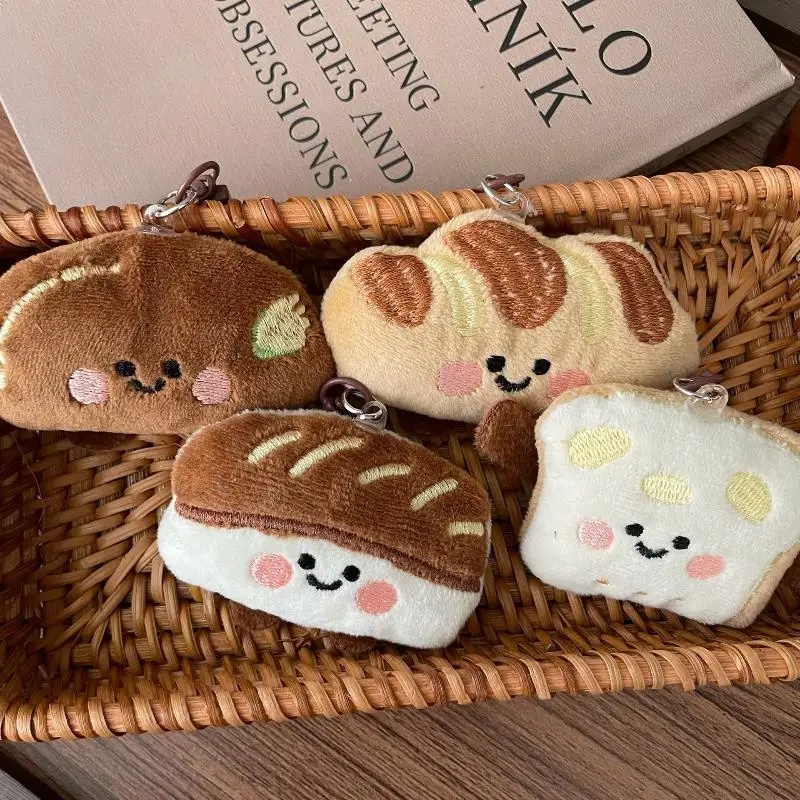 Cute Cartoon Donut Bread Plush Decoration Pendant Keychain Kawaii Simulated Food Stuffed Doll Backpack Pendant Accessories Gifts
