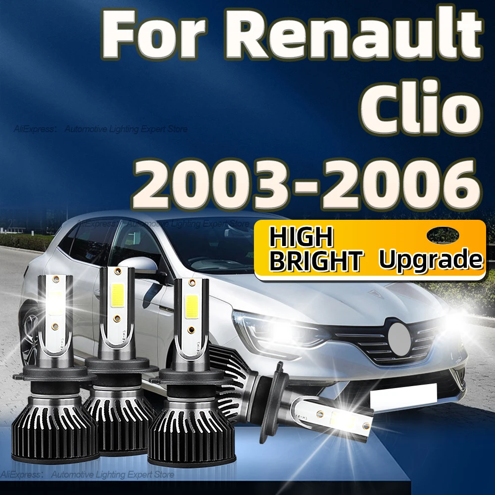 2/4Pcs Led Headlight H7 Car Lamp Auto 6000K 50000LM High Bright Light Bulbs with Fan For Renault Clio 2003 2004 2005 2006