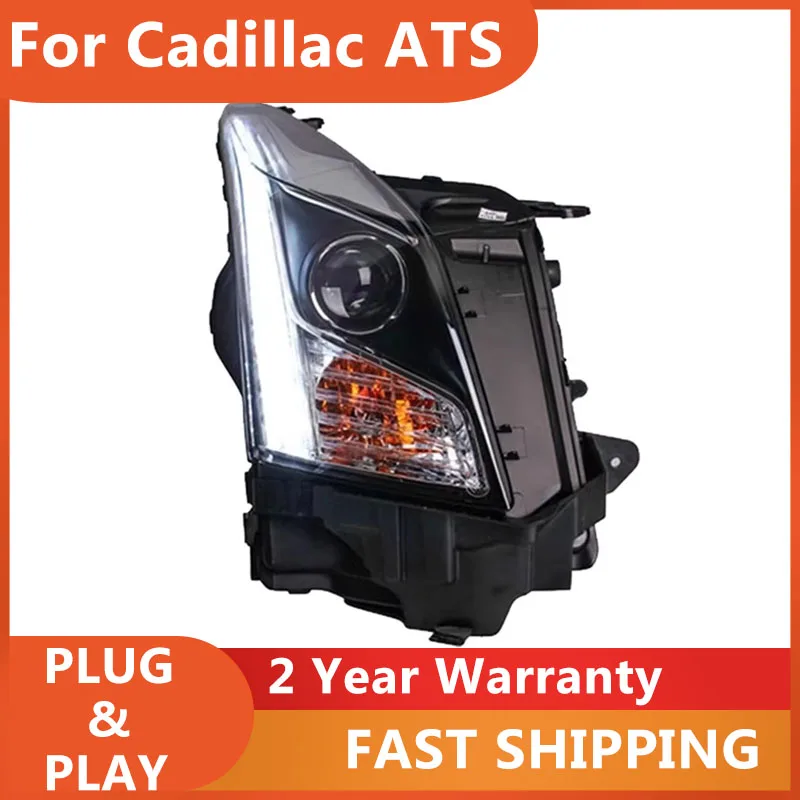 

KOWELL Car Styling for Cadillac ATS Headlights 2014-2015 ATS-L Head Light DRL Turn Signal Low High Beam Projector Lens