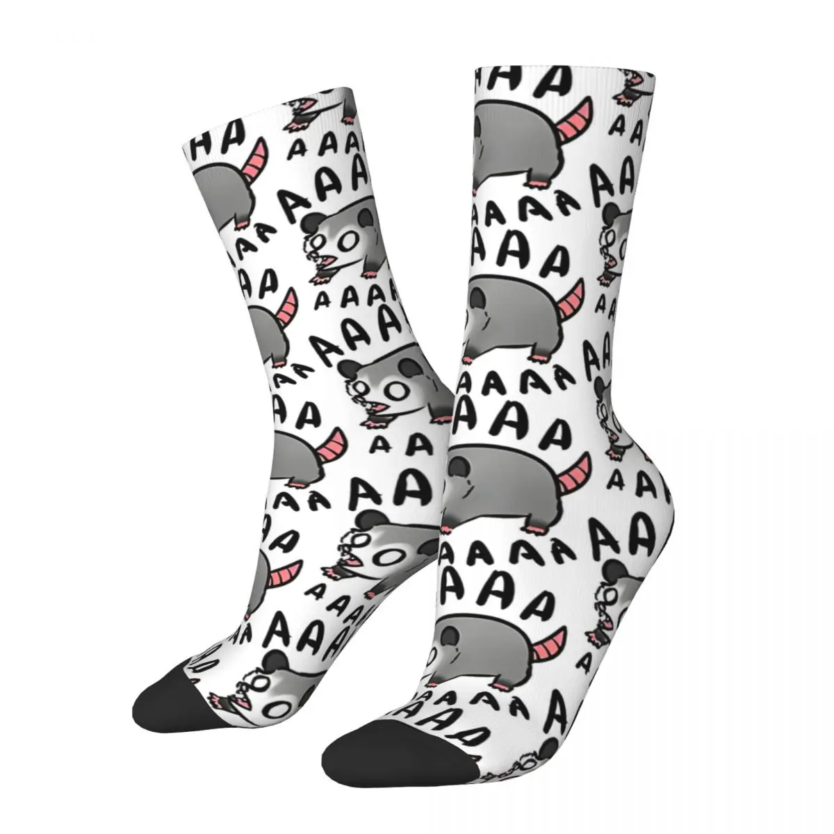 Retro Aaaaaaaaa Men's Socks Opossum Unisex Novelty Pattern Printed Crazy Crew Sock Gift