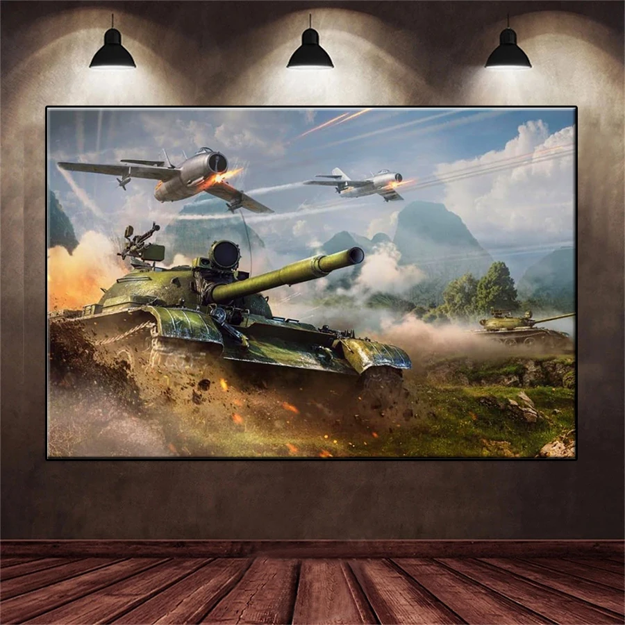 5D DIY Diamond Embroidery Tank and Aircraft in War Full Kits Needlework Diamond Painting Cross Stitch Decor For Home