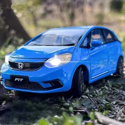 1/32 HONDA Fit GK5 Alloy Car Model Diecast Metal Toy Vehicles Car Model High Simulation Sound and Light Collection Children Gift
