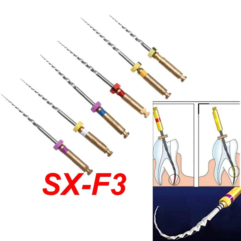 

6 шт./упак. Arquivos Dental ProTaper Niti SX-F3 25 мм Dentsply Motor Rotativo Universal