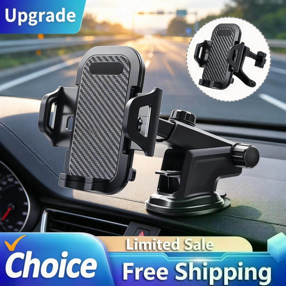 360° Rotatable Universal Car Phone Mount Strong Suction Cup Windshield Air Vent Holder GPS Cell Phone Bracket for Car Navigation