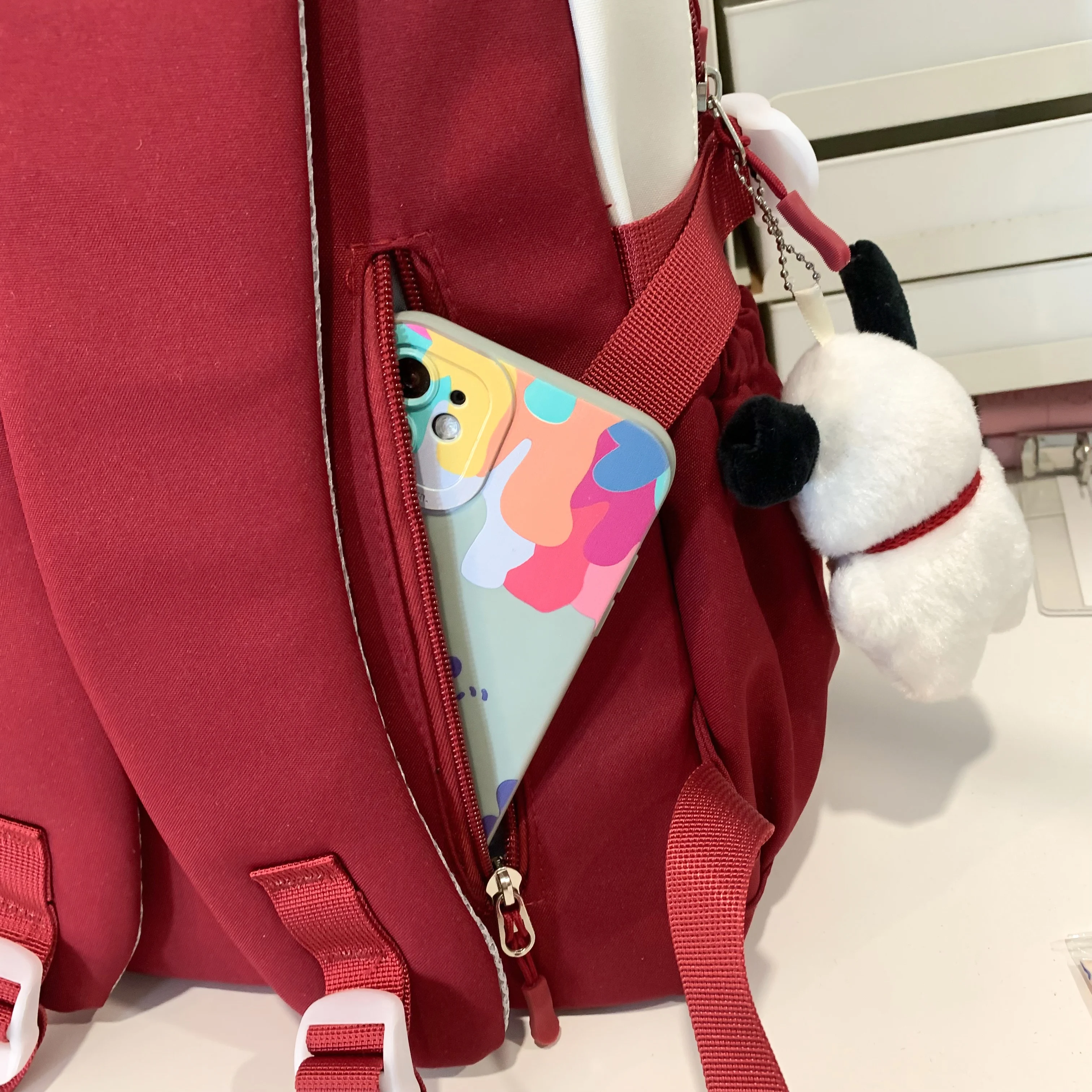 japanese style ins trendyy simple backpack fashion versatile contrasting color backpack female large capacity junior high school student school bag