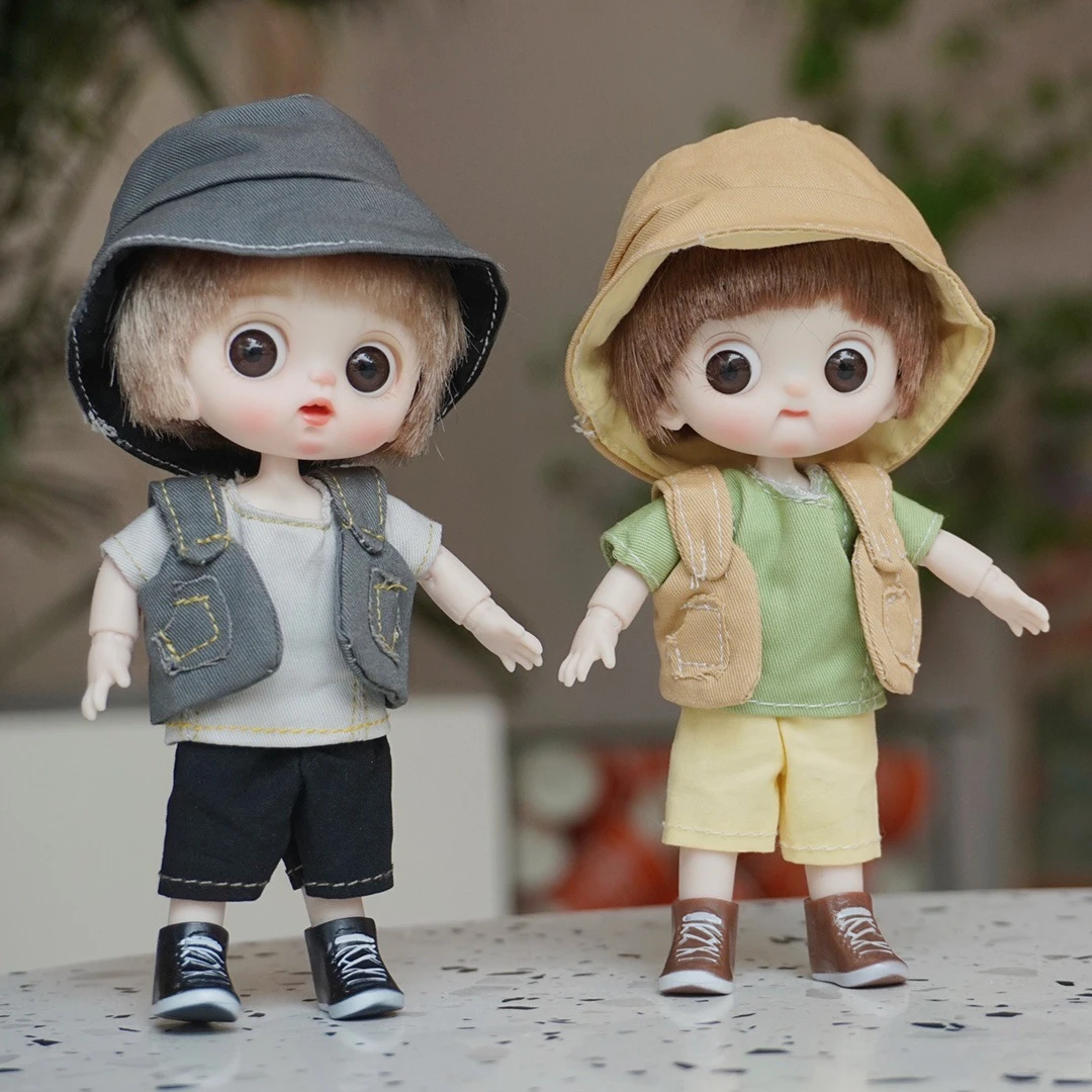 

Kawaii 14CM OB11 Doll with Movable Joints & Adjustable Clothes | Mini OBITSU 11 Doll for Girls