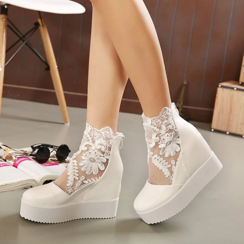 Platform Shoes Women Fashion Designer Hidden Heel Pumps Woman Summer Wedge Sandals Elegant Thick Bottom Party Shoes Footwear