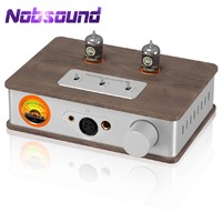 Nobsound E2 Tube Headphone Amplifier XLR/4.4mm/6.35mm HiFi Stereo Preamplifier with Gain Switch Vintage VU Meter