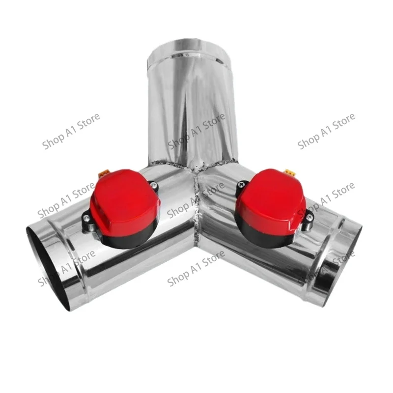 201 Stainless Steel Y-Type 3 Way Motorized Air Damper, Air Volume Regulating Valve with Electric Actuator