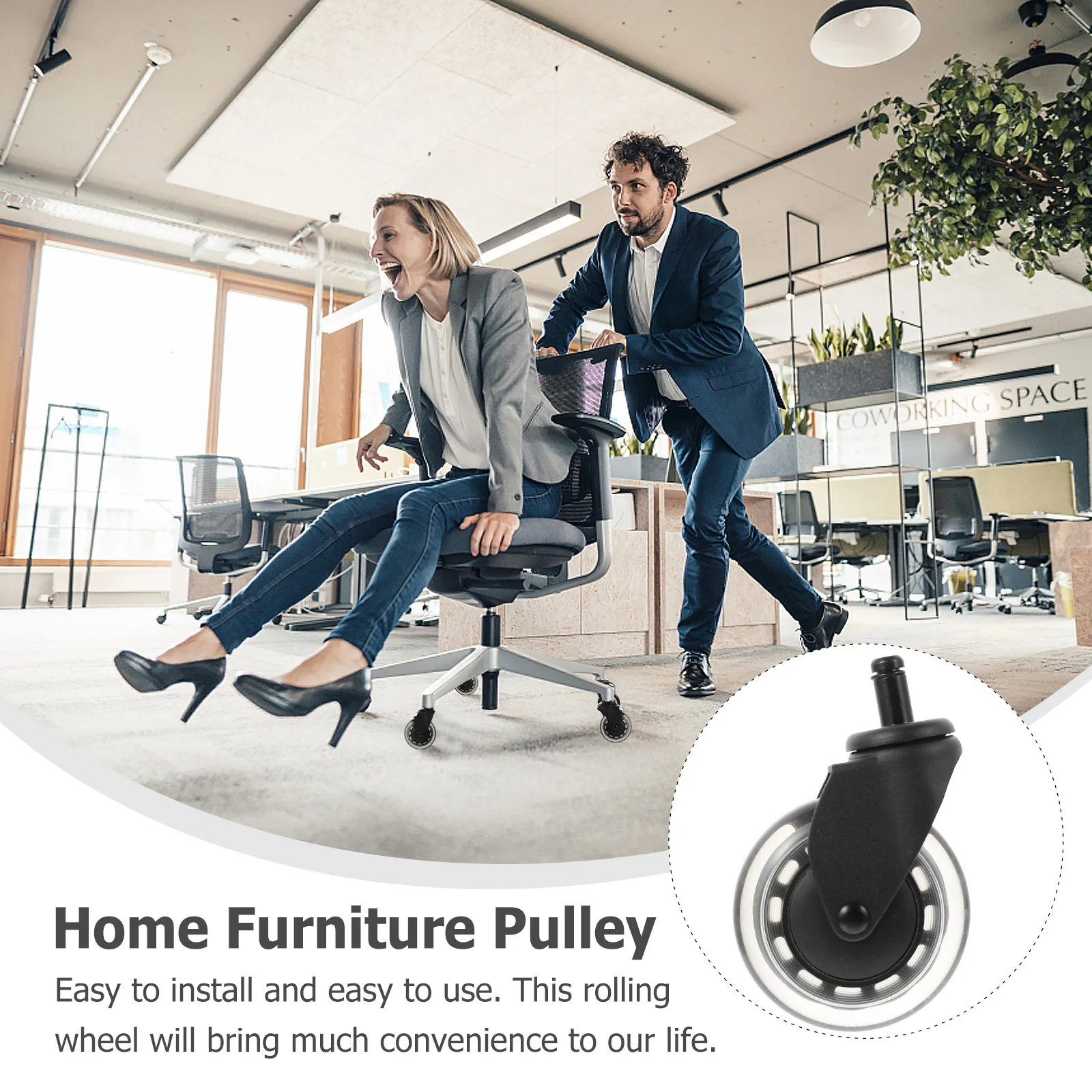 

Computer Chair Heavy Duty Swivel Caster Furniture Universal Replacement 360 Degree Wheel For Chair Smooth Quiet PU