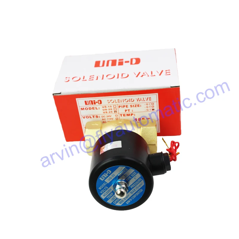 Unid Us25 Válvula de Solenóide Válvula de Água de Fluxo Fluido de Controle Eua Série Normalmente Fechado de Alta Temperatura Bronze