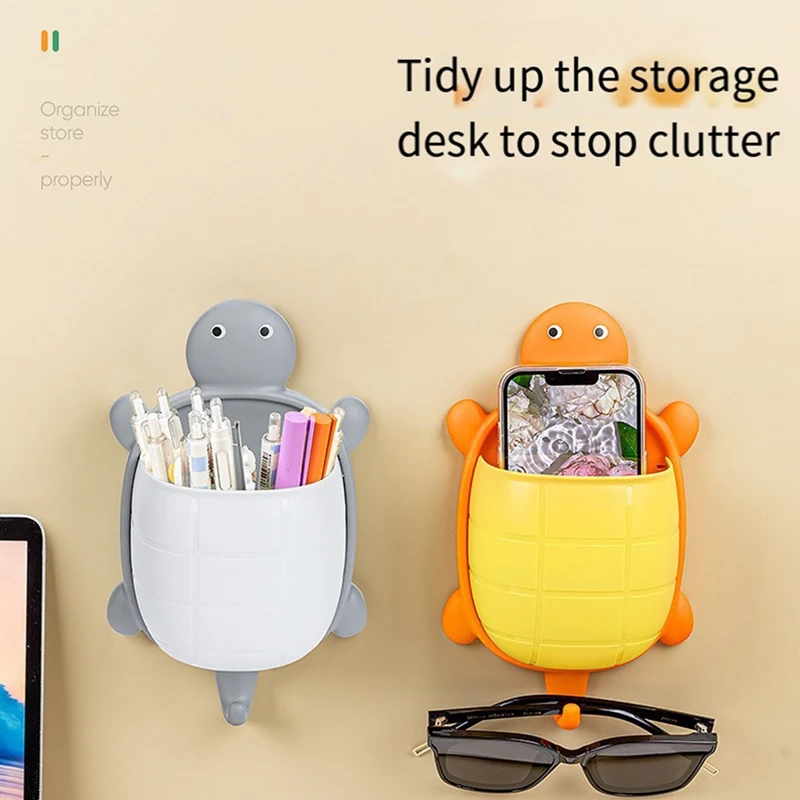 3PCS Cute Turtle Design Storage Rack Toothbrush Holder Cartoon Bathroom Storage Organizer Toothbrush Storage Rack