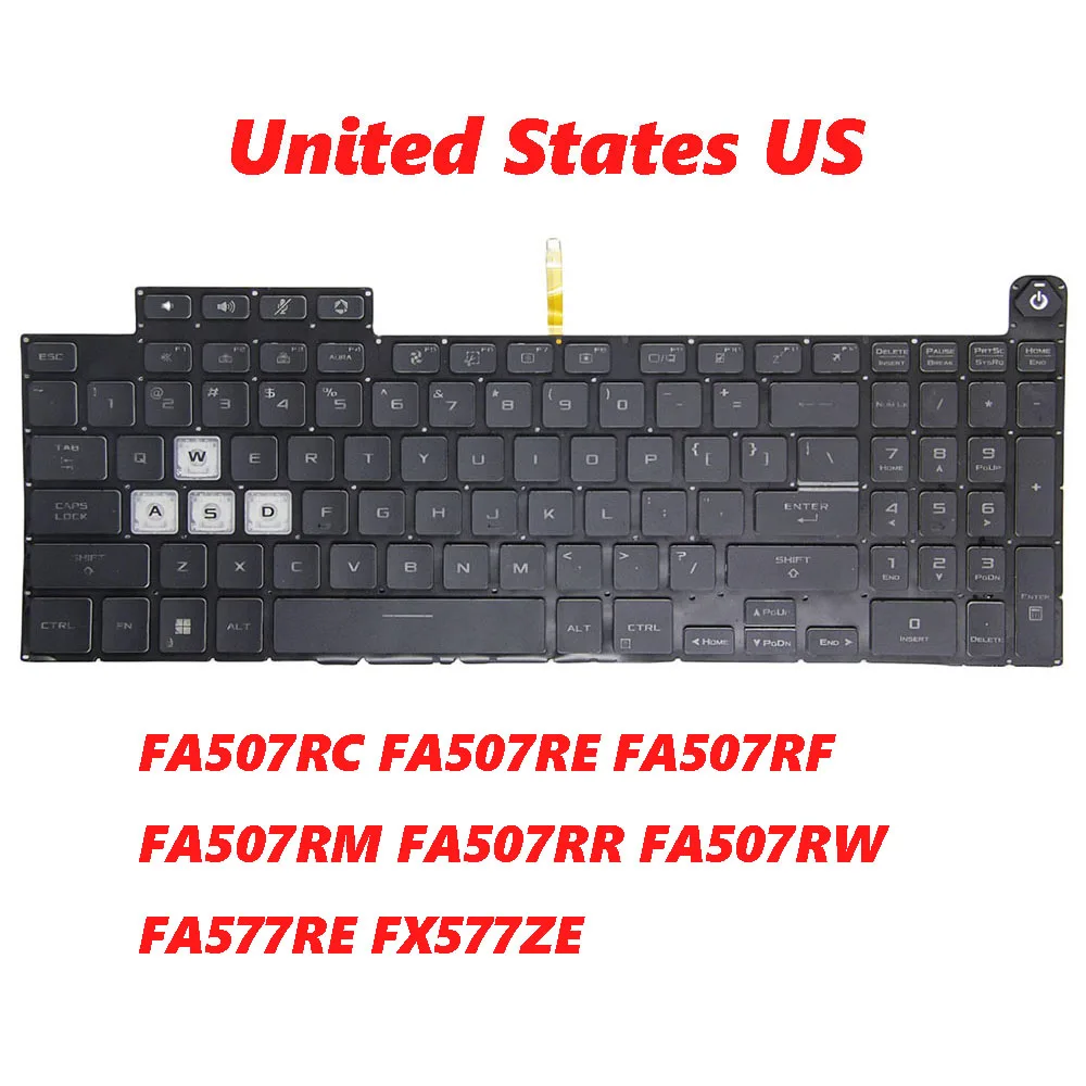 

US Keyboard For ASUS TUF Gaming A15 FA507RC FA507RE FA507RF FA507RM FA507RR FA507RW FA577RE FX577ZE With Colorful Backlit