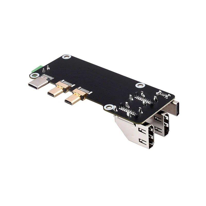 Mini -Compatible To -C Multifunctional Adapter Two Power Supply Methods Dual 4K Output For Raspberry Pi 5 / 4B