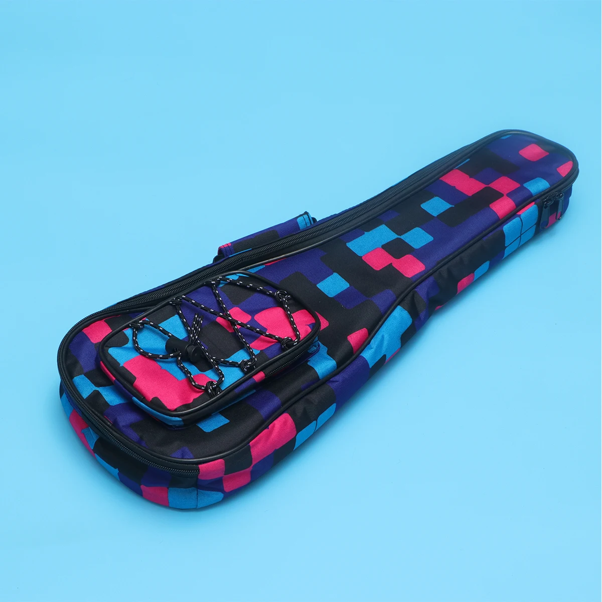 

21 Inch Cotton Padded Ukulele Carry Bag For Men Women Floral Plaid Double Shoulder Backpack Reinforced Handle Adjustable Strap