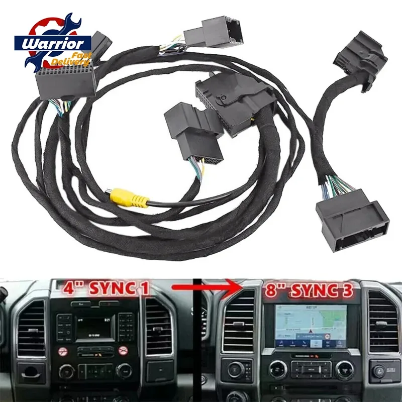 HC3Z-19A387-B 4Inch To 8Inch Conversion Power Harness PNP Adapter for Ford F-150 Mustang Edge Fusion SYNC1 To SYNC 3 Upgrade