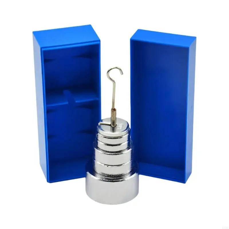 

E28F Metal Slotted Weights Set Slotted Mass with Hanger and Case 6 Weights Total 350g for Laboratory Physics Educational Use