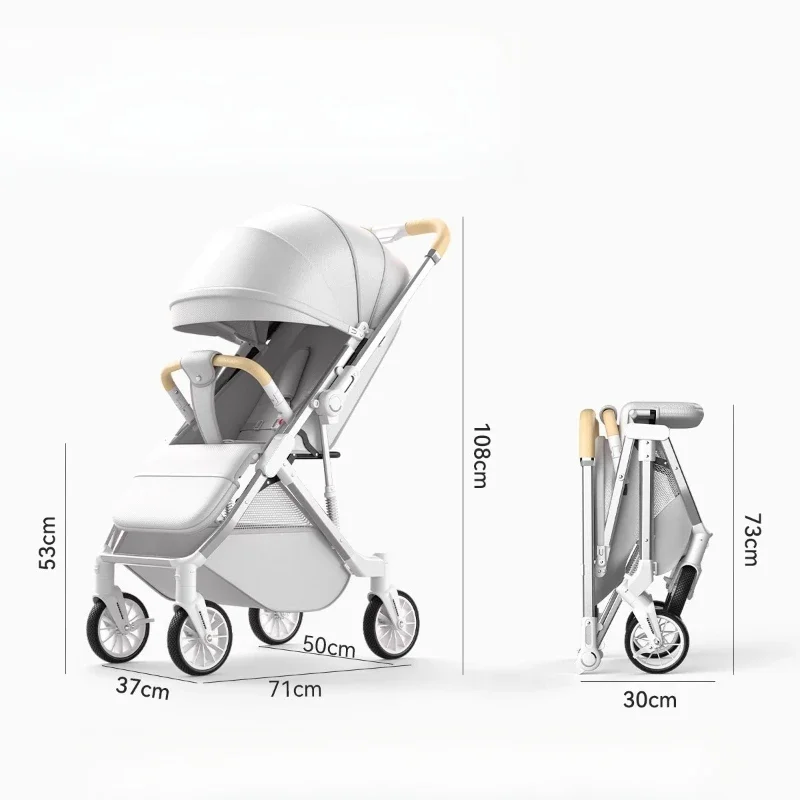 2025 ใหม่รถเข็นเด็กทารกแบบพกพา,2-Way PUSH Rod,พับได้,มุมมองสูง,พร้อมมุ้งกันยุงและที่วางแก้ว