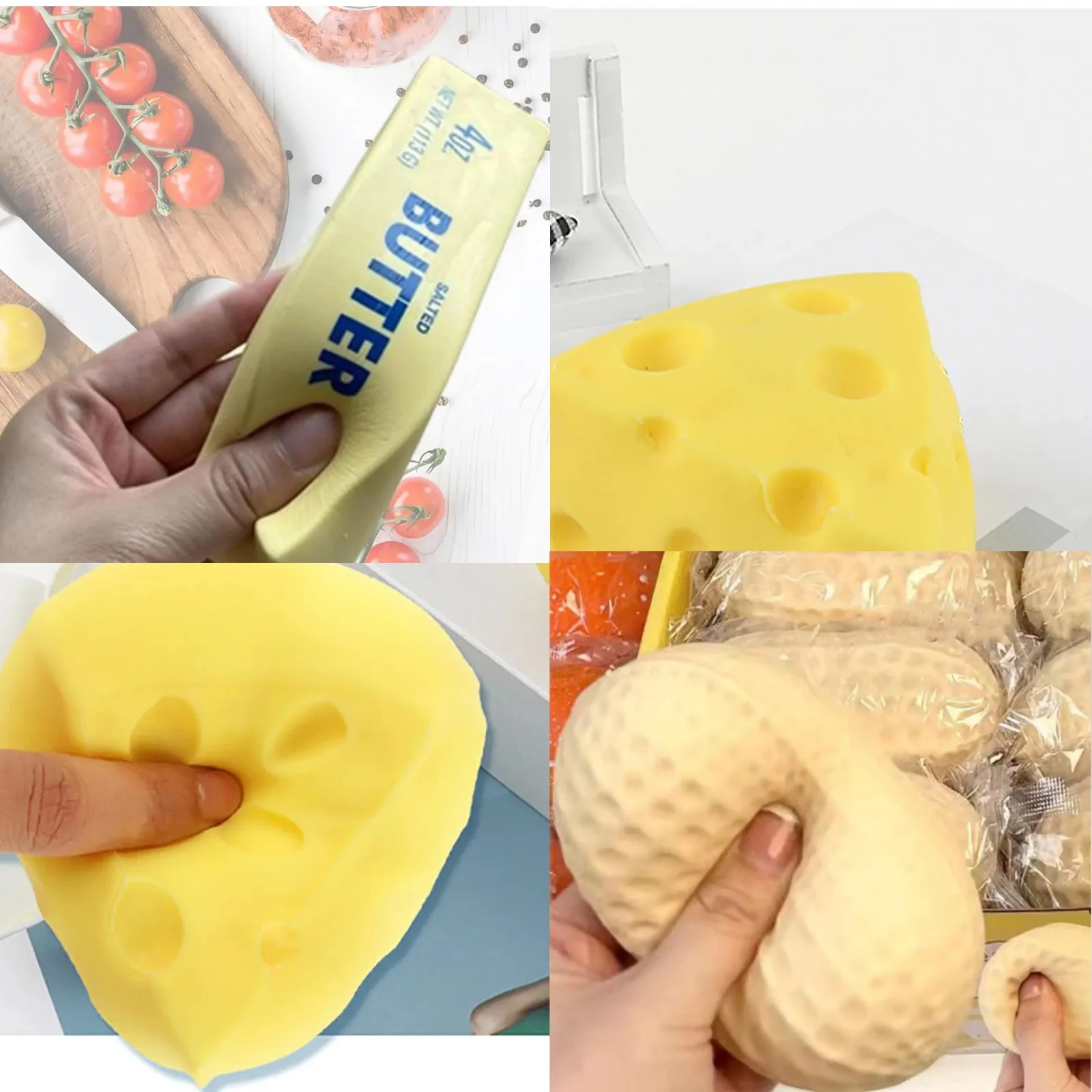 Squishy Toys Cake Squeeze Anti Stress Relief Squishies Toy For Kids Gift Cheese Butter Butter Stick Peanut Kneading Taba Squishy