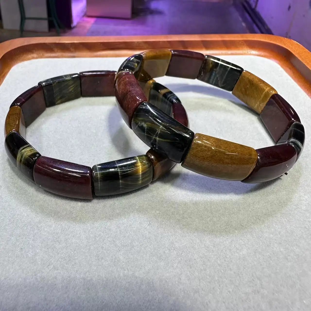 2026 Fashion Natural Stone Bracelet Red Jasper Black Obsidian Tigereye Citrine 12x16mm Beads Jewelry Women Men Wholesale Gift view 2