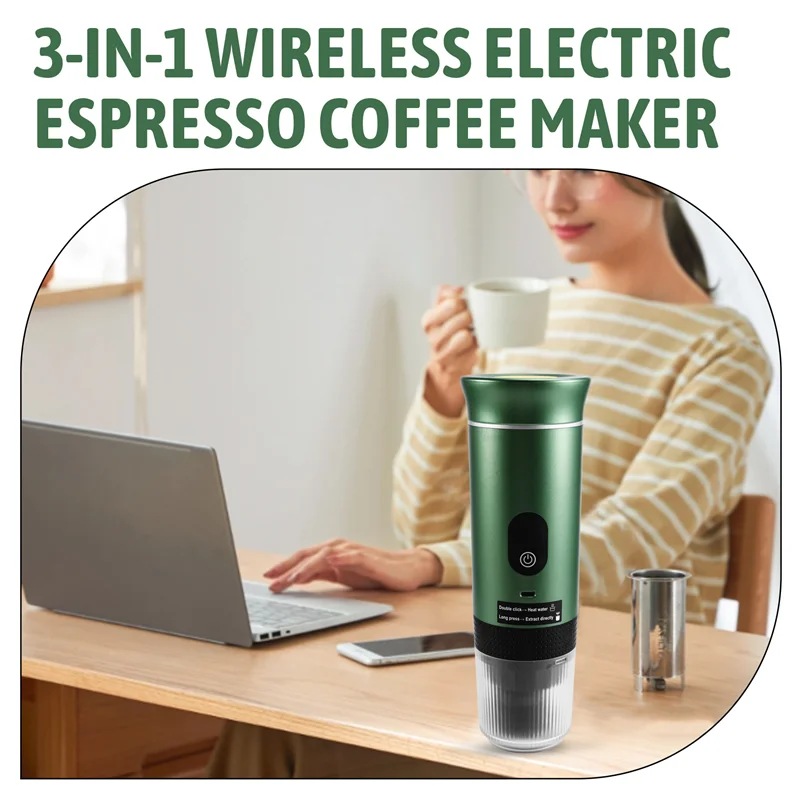 ABLEポータブルコーヒーマシン、アップグレードスマートデジタルディスプレイ搭載、アメリカンイタリアンカプセル抽出式、アウトドアコーヒーマシン