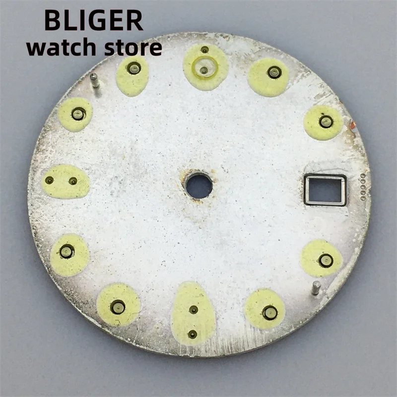 BLIGER Dial 28.5mm Super Green All Luminous Wavy Dial fits NH35 NH36 movement