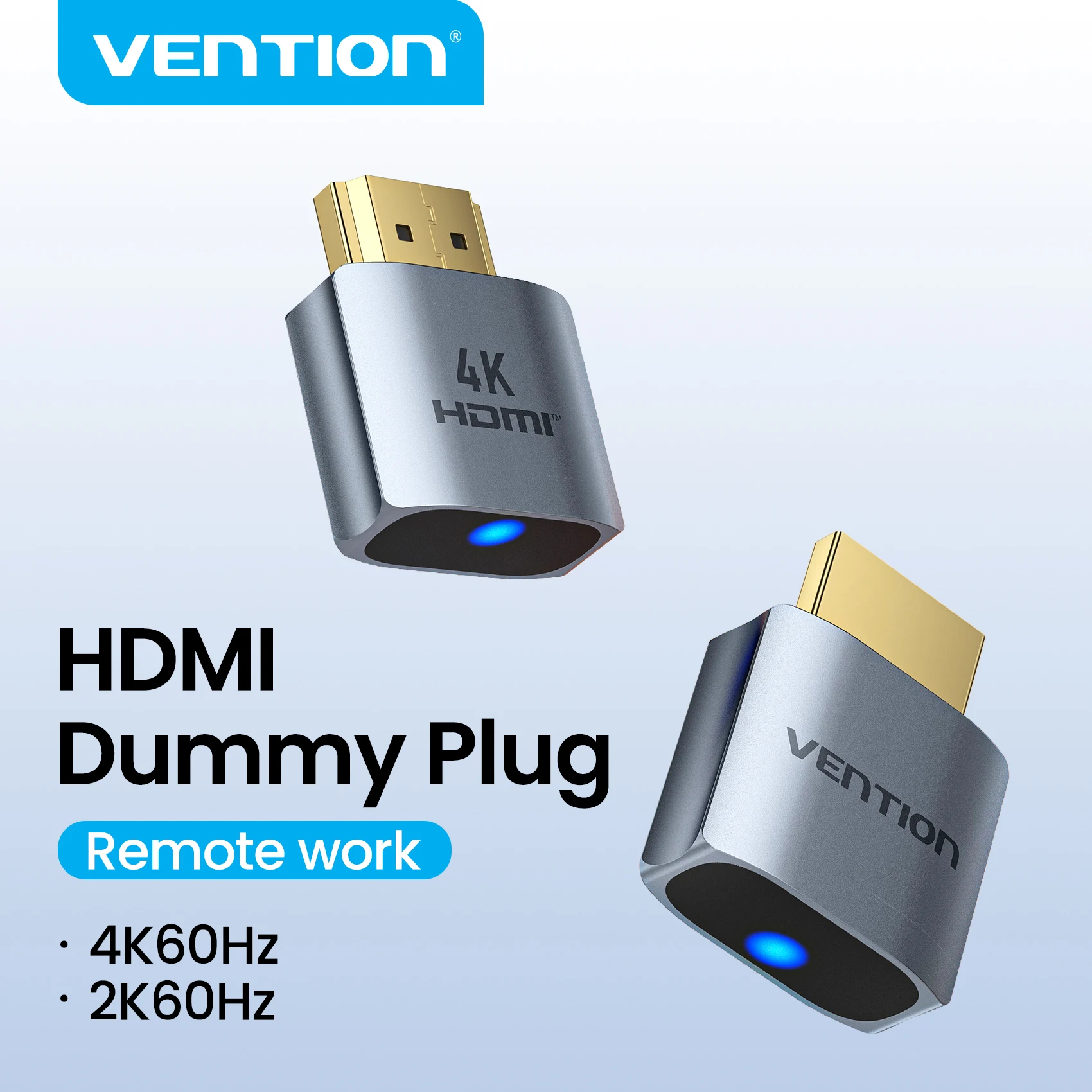 Vention 4K60Hz HDMI-Compatible Virtual Display Dummy Plug Headless Ghost Display Emulator Video for Mining&Game AFK Lock Screen