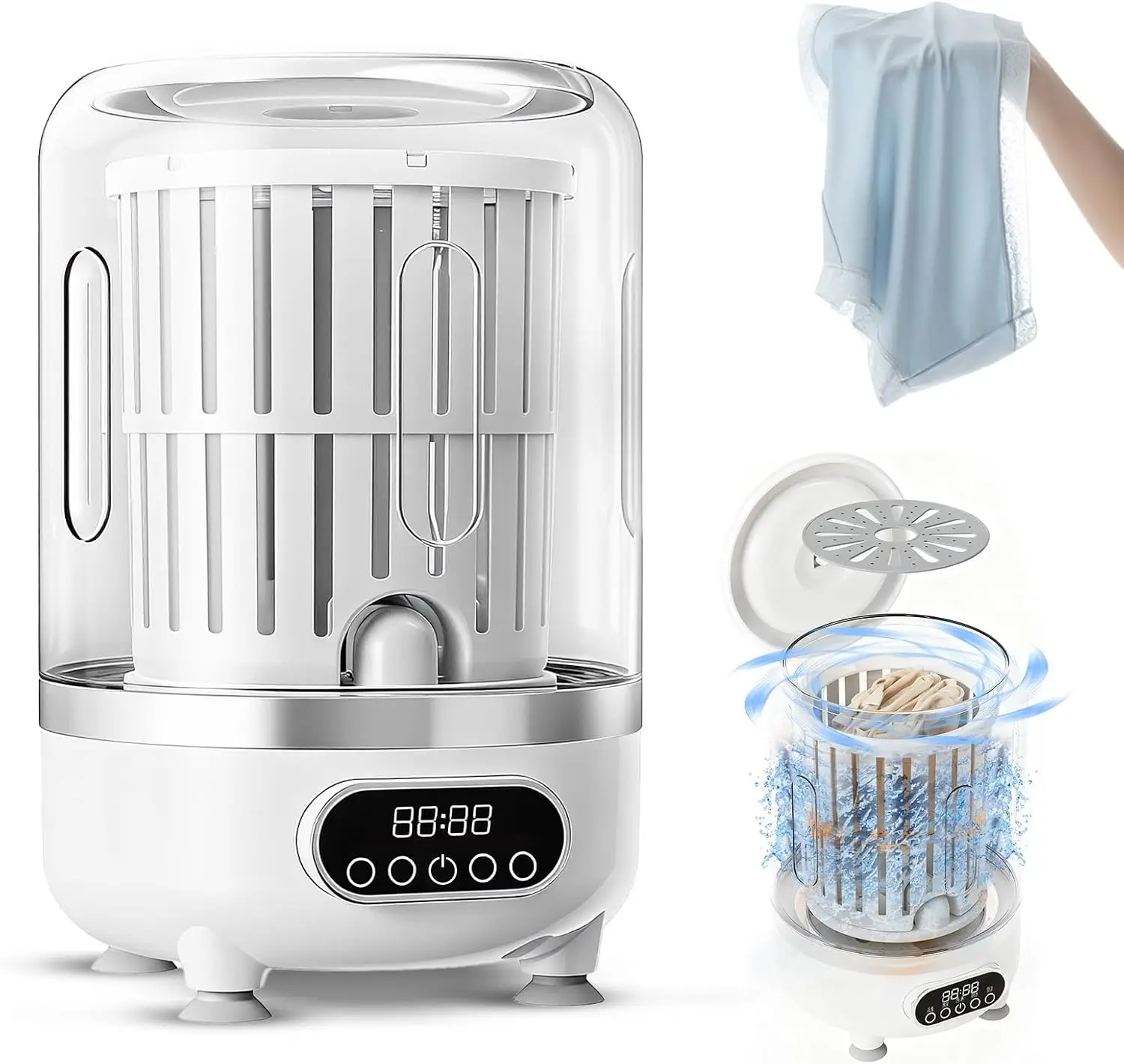 

Портативная стиральная машина 3 л, 3-в-1: стиральная машина и сушилка для нижнего белья, мини-стиральная машина для дома