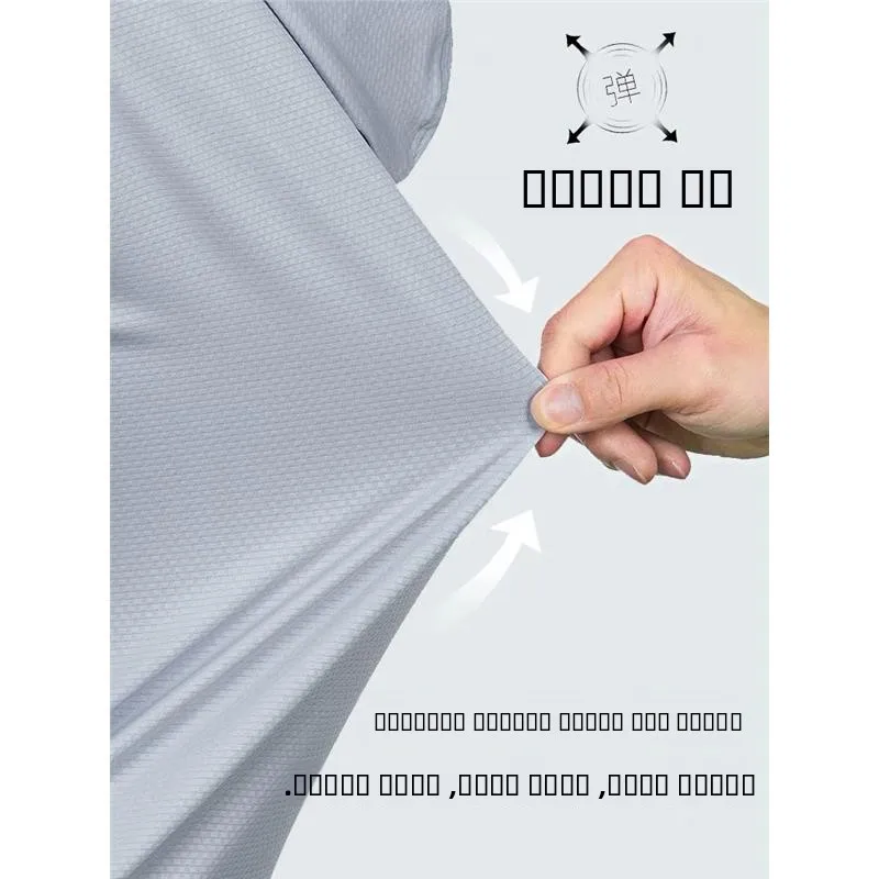 ملابس صيفية للحماية من الأشعة فوق البنفسجية من الحرير الجليدي للرجال ملابس خارجية رفيعة قابلة للإزالة للحماية من الشمس للقياس في الهواء الطلق