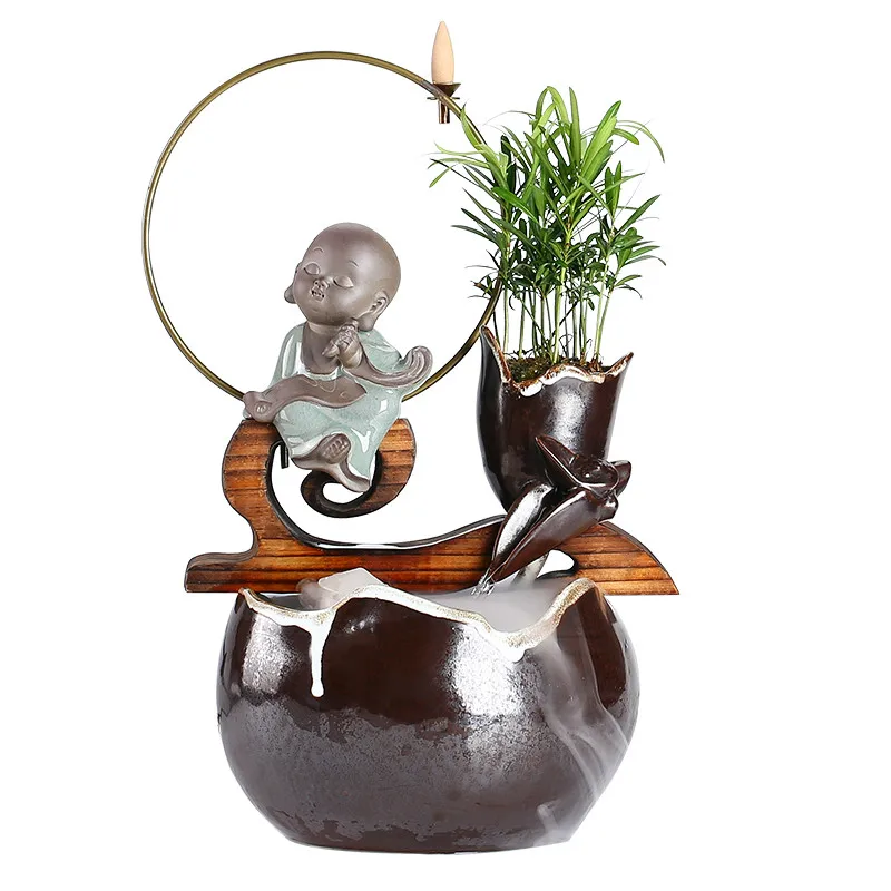 New Chinese Landscape Flowing Water Ornaments Office Hallway Desktop Fountain Humidifier Creative ZEN Home Decoration