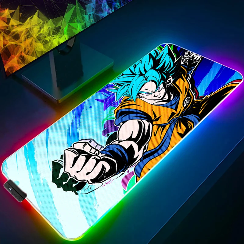 

Dragon Ball Anime RGB Pad Mouse Backlight HD Print Computer Gamer Locking Edge Anti-Slip LED Mousepad XXL Keyboard PC Mice Mats