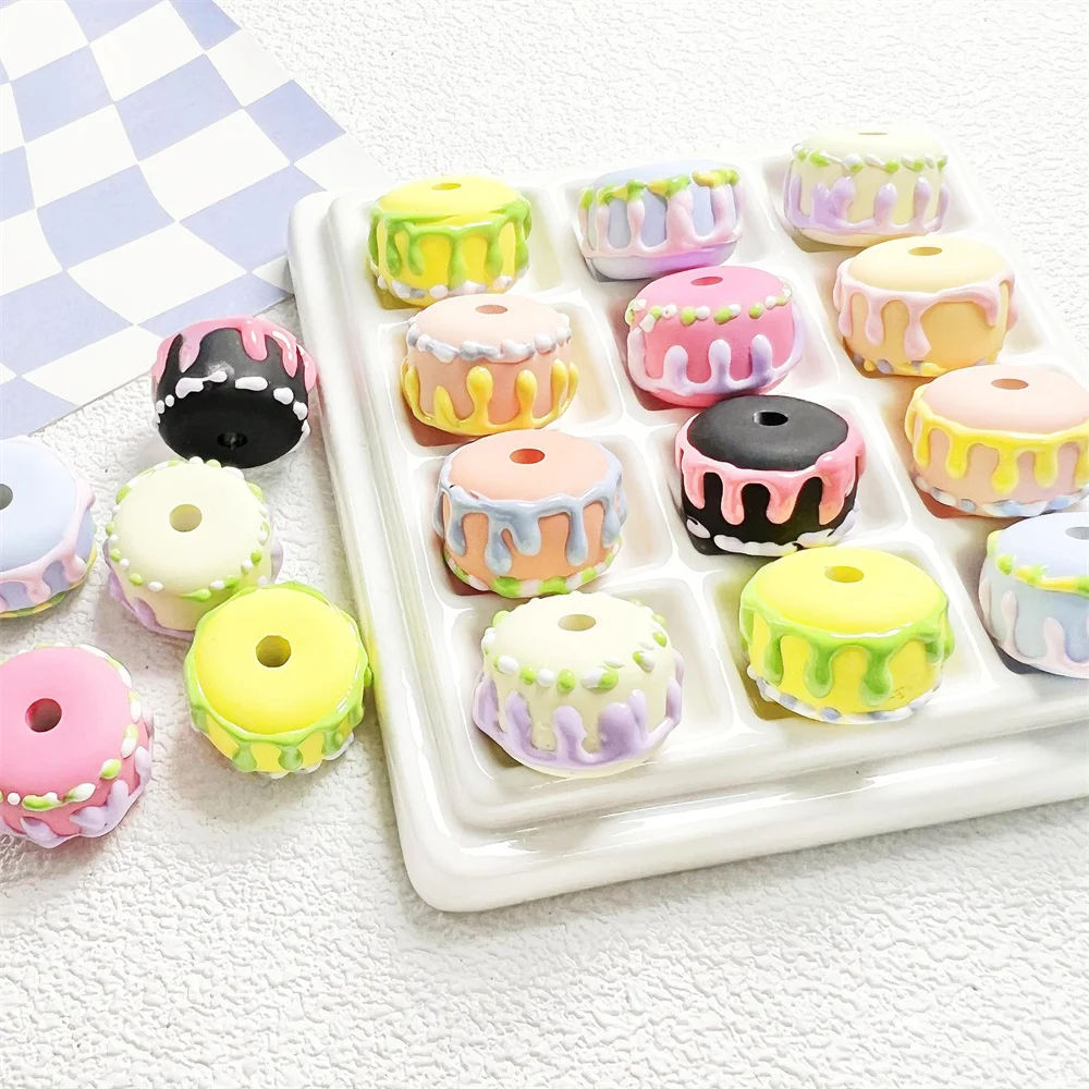 CH11 5pcs 20mm New Hand-painted Texture Beads DIY Charm Colorful Round Bead Handmade Beaded Mobile Phone Chain Decoration - view 3