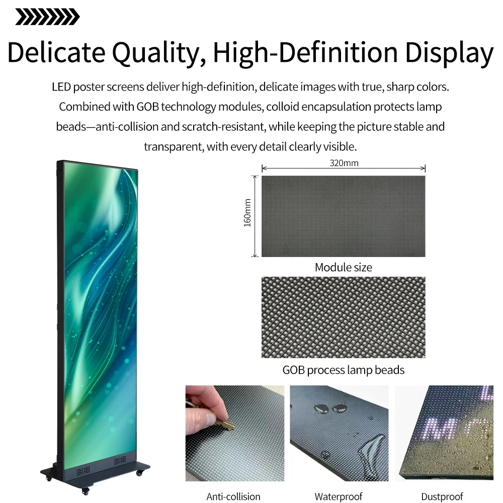 Ultra Slim Poster LED Screen P2.5 Freestanding Digital Signage Display for Shopping Mall and Retail Store Advertising view 2