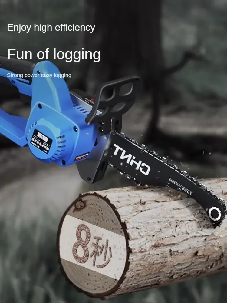 One-Handed Rechargeable Electric Chainsaw Household Tree Cutting Firewood Pruning Logging Saw