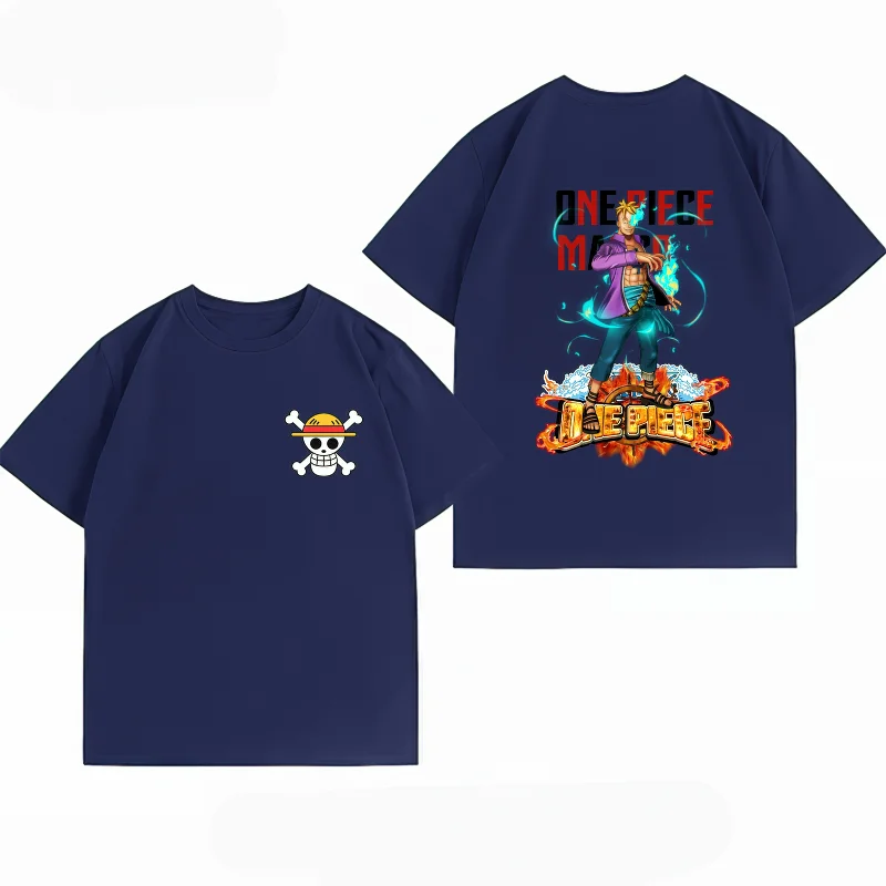 Men's Clothing New 100% Cotton Breathable Summer T-Shirt Bandai One Piece Marco Print Casual Streetwear Men's Tops view 4
