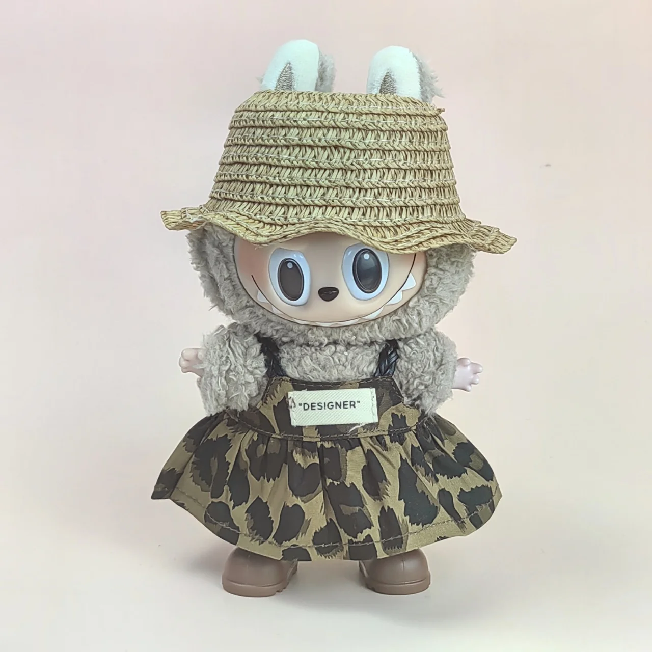 15-17 cm Labubu Vestiti per bambole Mini vestiti per bambole fai da te Accessori per abiti e gonna con stampa leopardata Regalo di compleanno Giocattolo per bambini