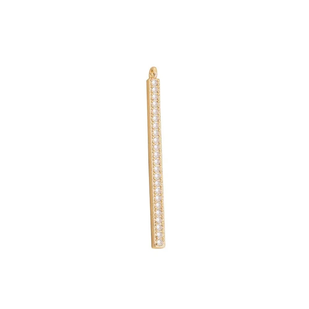 

1PCS 14K Gold-plated Zircon Pendant with A Straight Bar Pendant, Handcrafted Diy Necklace, Earrings and Straight Bar Pendant