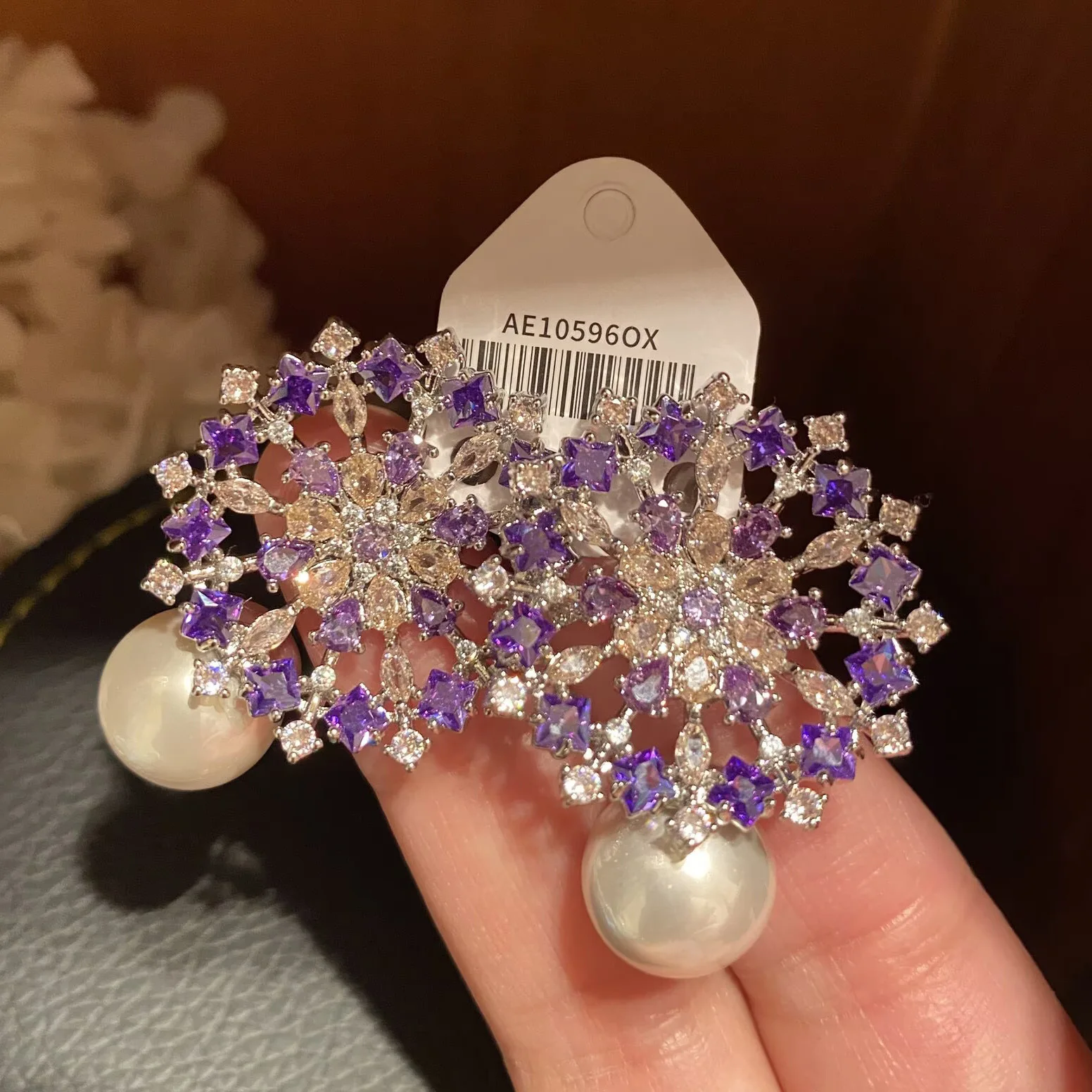 

Purple Sunflower Hollow Super Sparkly Earrings for Women Girls Elegant Fashion Jewelry Accessory