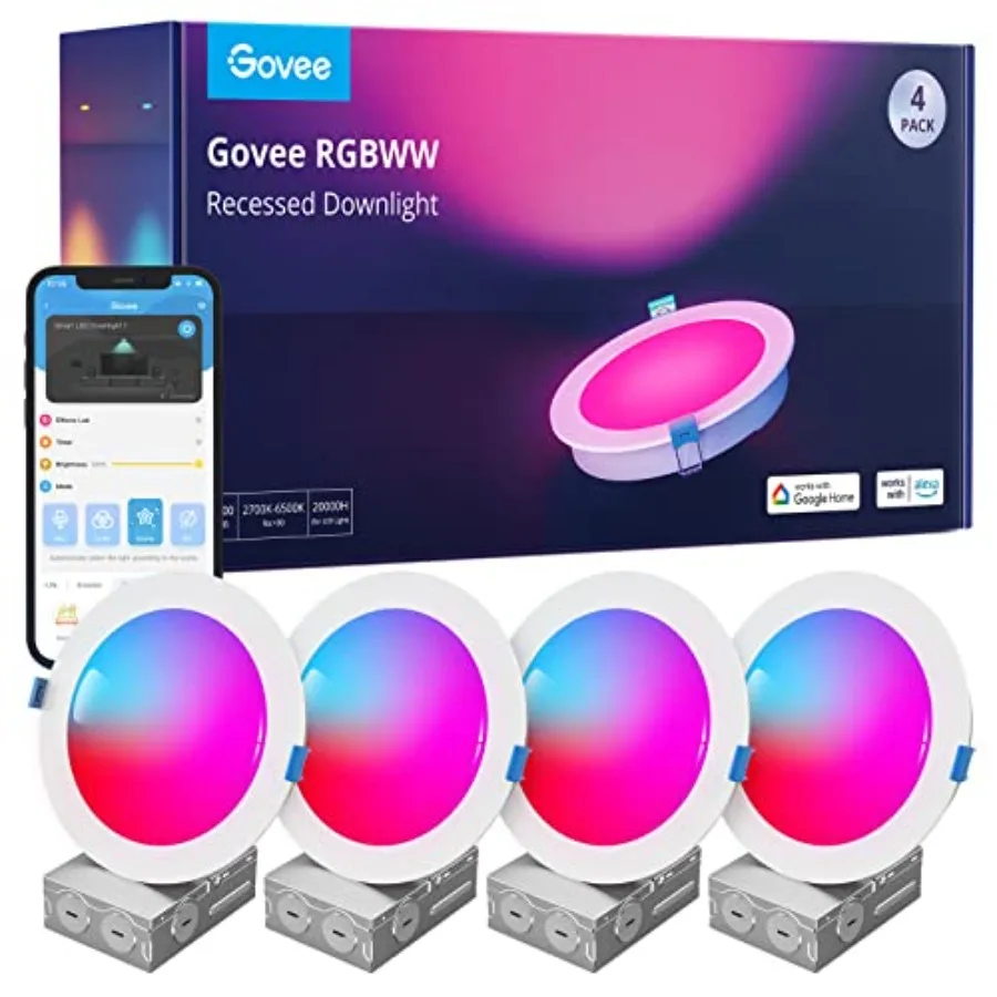 Smart WiFi Bluetooth RGBWW LED Recessed Lighting